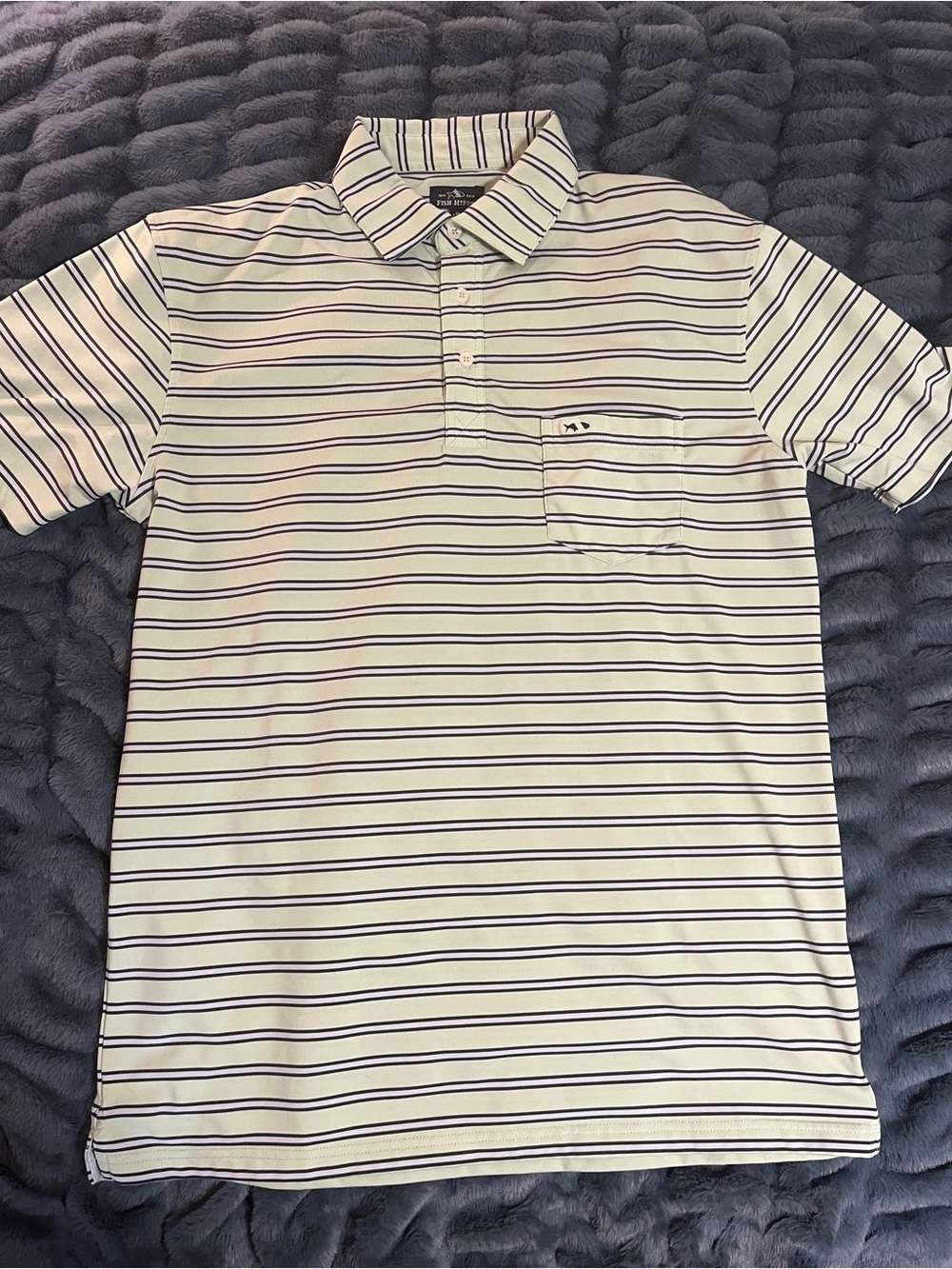 Fish Hippie Men’s Striped Polo - Size Medium